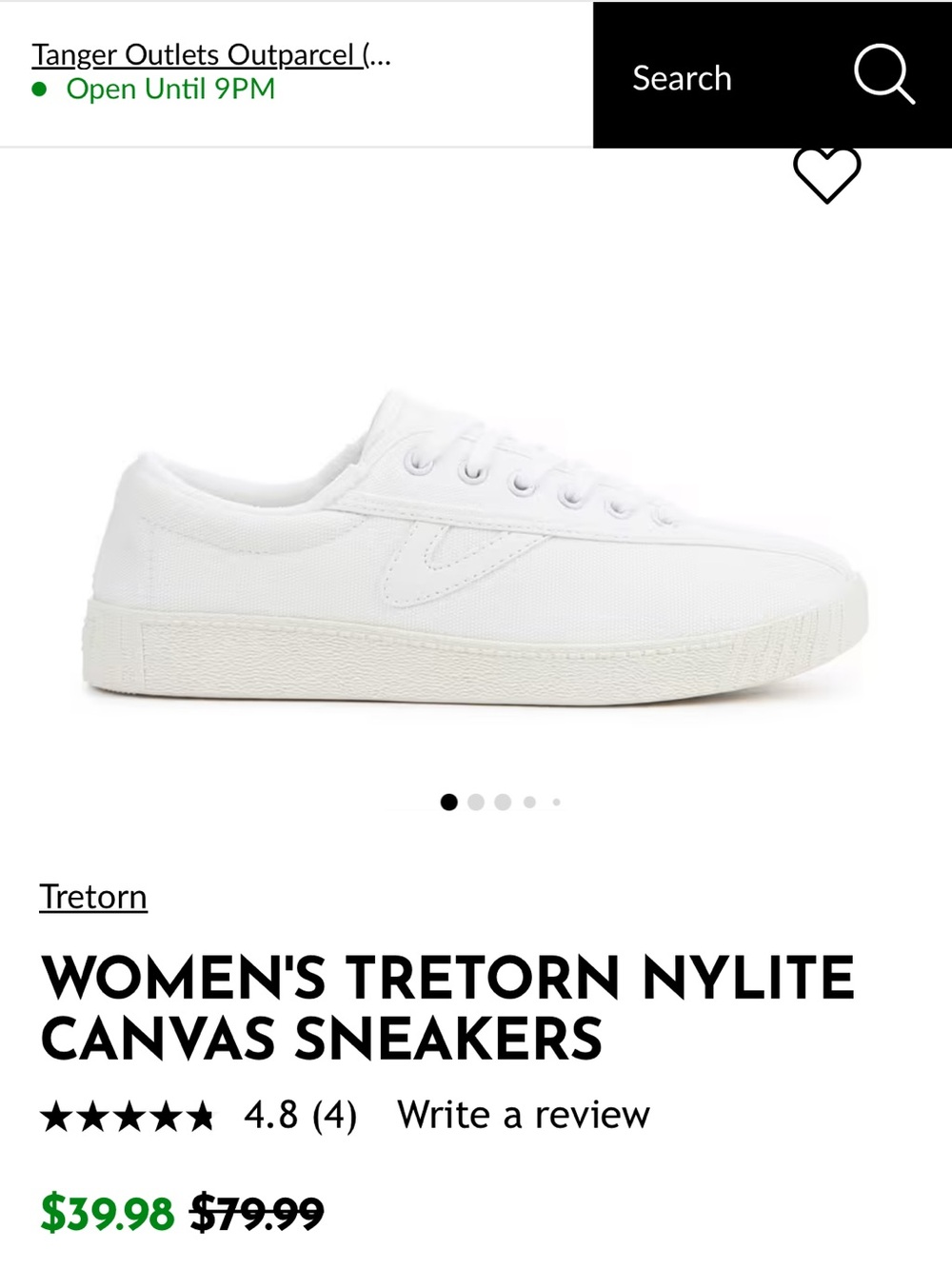 Tretorn Nylite White Canvas sneaker - Picture 2 of 4